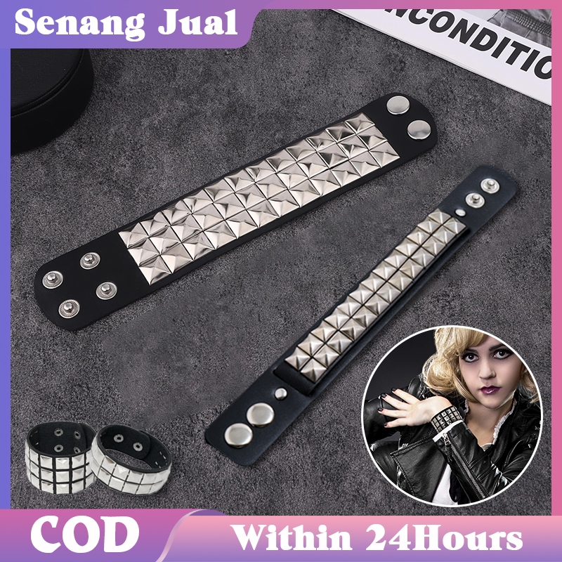 Gelang Pop Punk Bracelet Retro Aksesoris/Punk Spike Pyramid