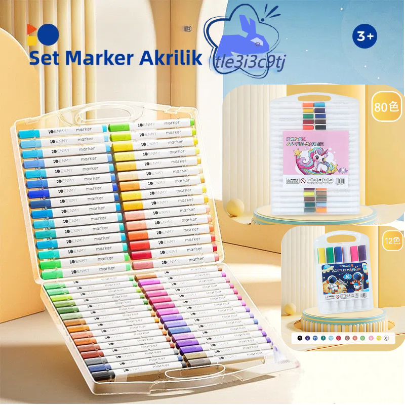 

Spidol ​Warna Set 12/36/60/100/120 Spidol Brush Pen 2 Tips Spidol Set Marker Drawing Pen