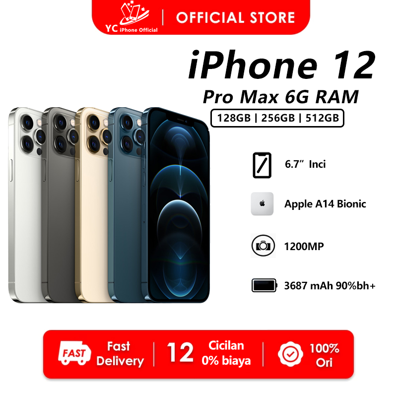 Apple iPhone 12 Pro Max 128GB / 256GB FULLSET MULUS SECOND - BERGARANSI TERPERCAYA/iphone 12 promax 