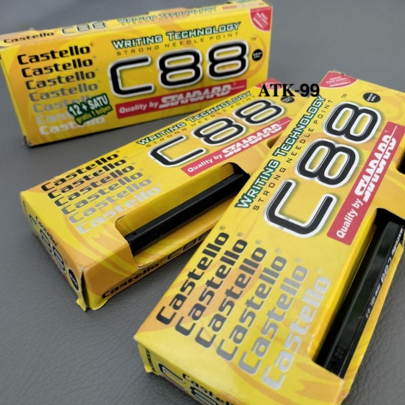 

1 Pak Pulpen Standard Castello C88 Tinta Hitam