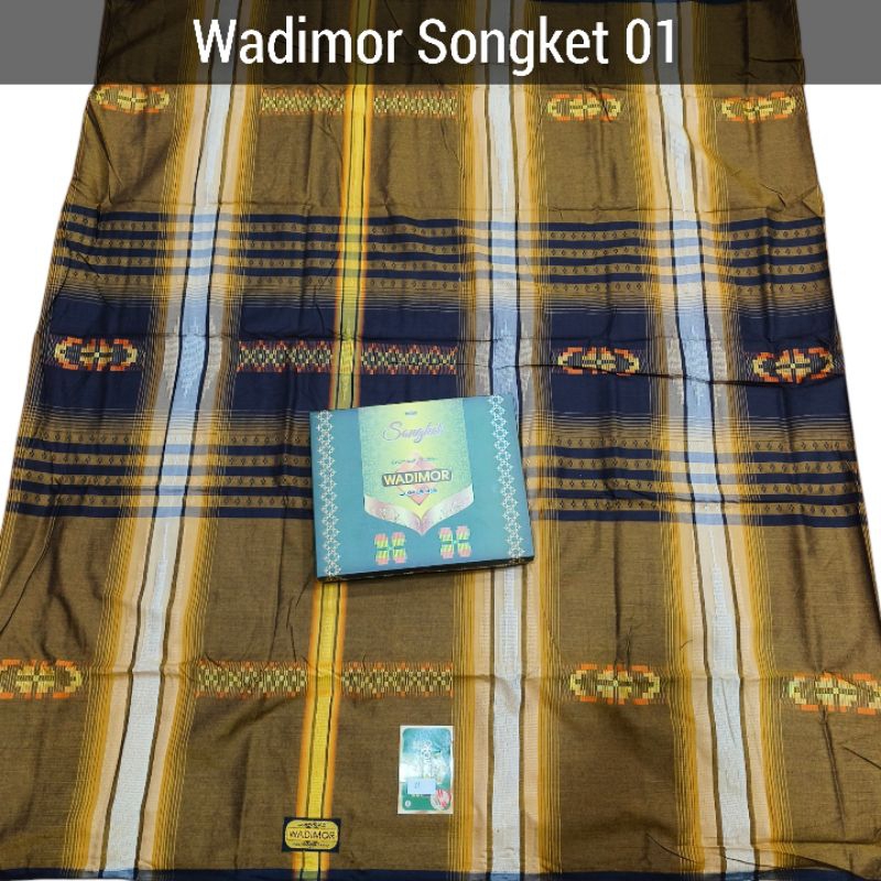 Sarung Tenun WADIMOR SONGKET TIMBUL dan KEMBANG BALIAN VISCOSE STARIA Motif BHS Halus Terbaru