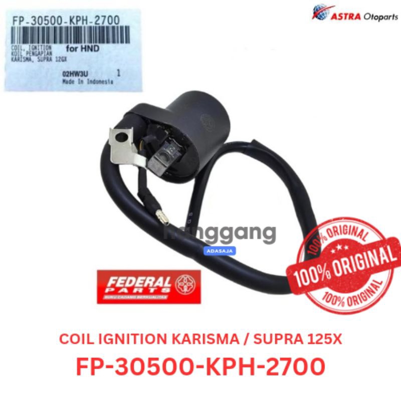 Coil Ignition Koil Pengapian Motor Bebek Honda Karisma Supra X125 Ori Federal KPH