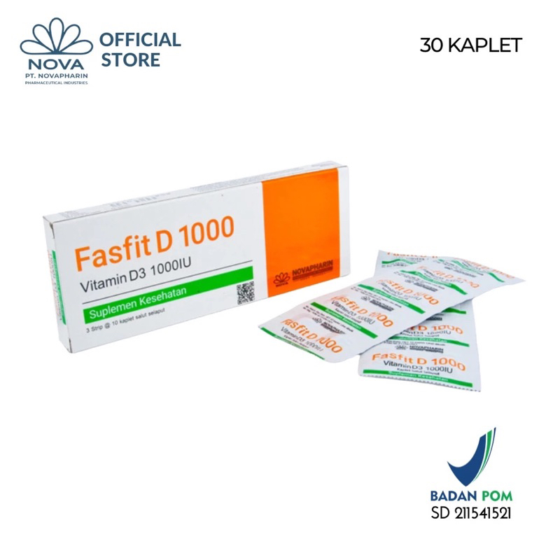 (KEMASAN JELEK❗️) EXP 2026 FASFIT D 1000IU/ VITAMIN D3 1000IU/ NOVAPHARIN