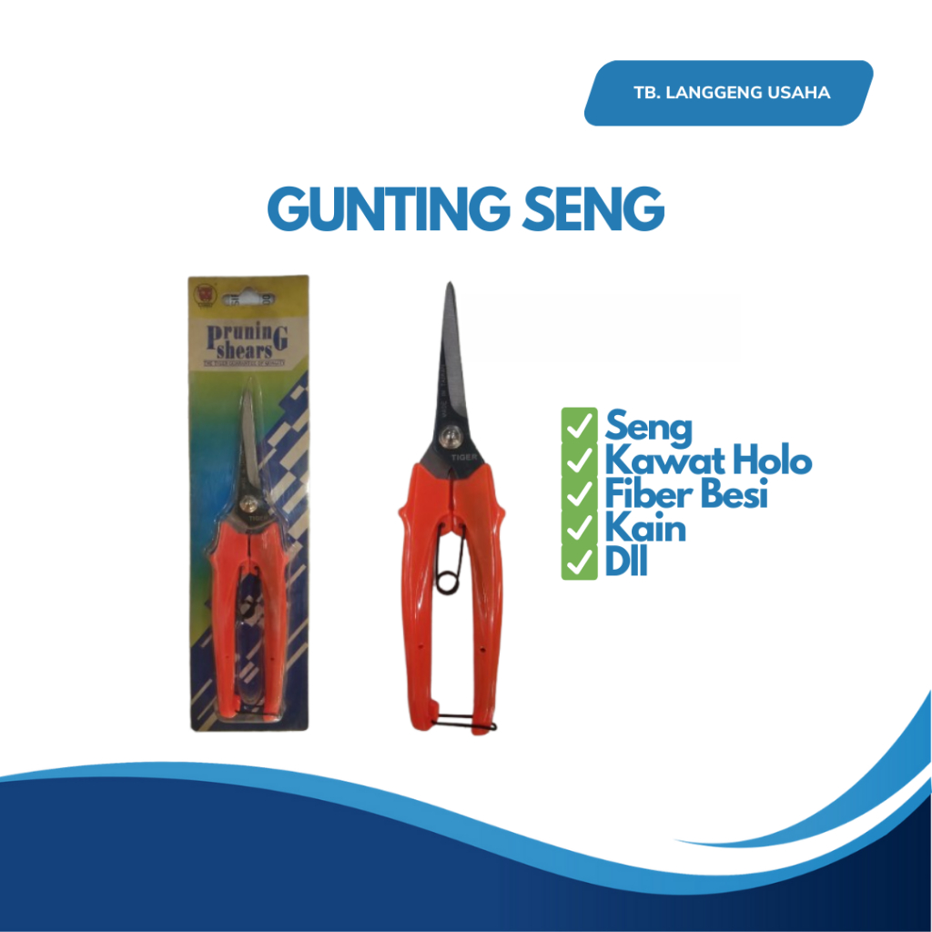 TIGER PRUNING SHEARS/GUNTING SENG SEBAGUNA gunting daun seng kertas kain dahan ranting pohon kuat da
