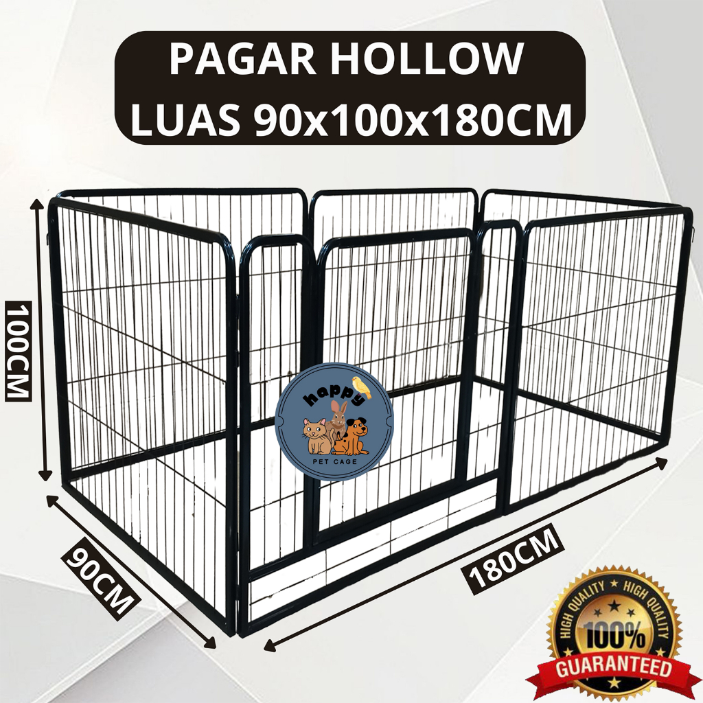 KANDANG PAGAR BESI HOLLOW Pet Cage Anjing Kucing Kandang Pagar Portable Indoor Outdoor