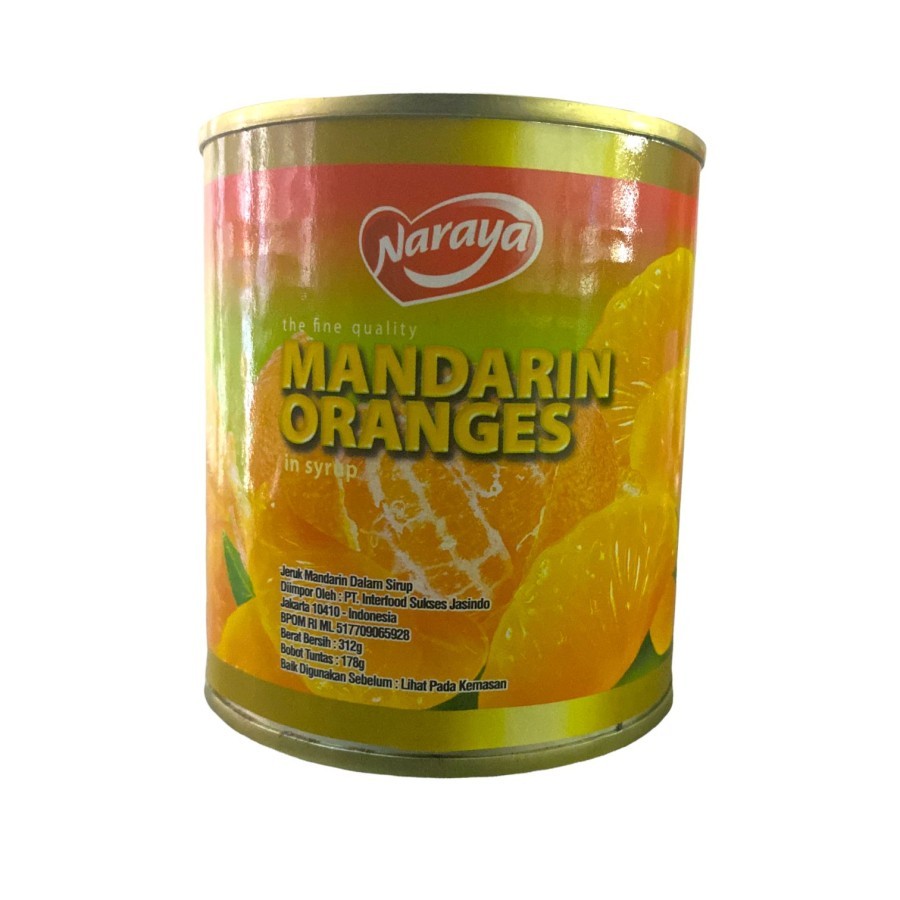 

Buah kaleng Naraya Mandarin Orange / Jeruk 312gr