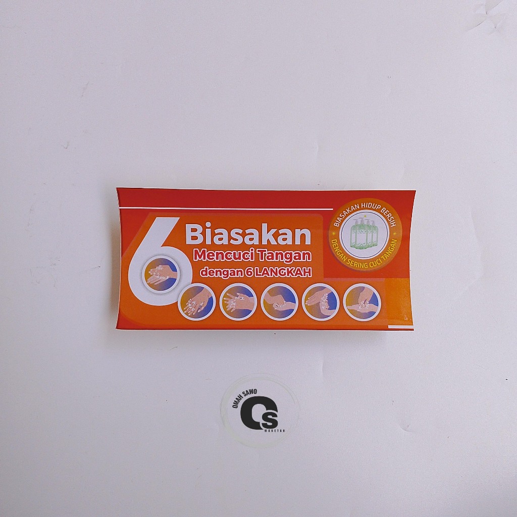 

Stiker Biasakan Mencuci Tangan Dengan 6 Langkah - Stiker Botol Cuci Tangan - Stiker Chromo
