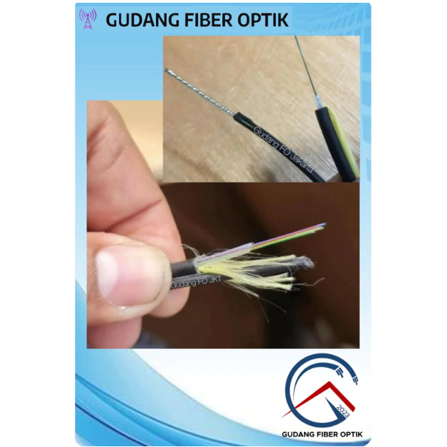 Kabel FIG 8 G657A (permeter/potongan) Cable FO DC 6 Core / 8 Core / 12 Core Outdoor  Siglemode SM (5