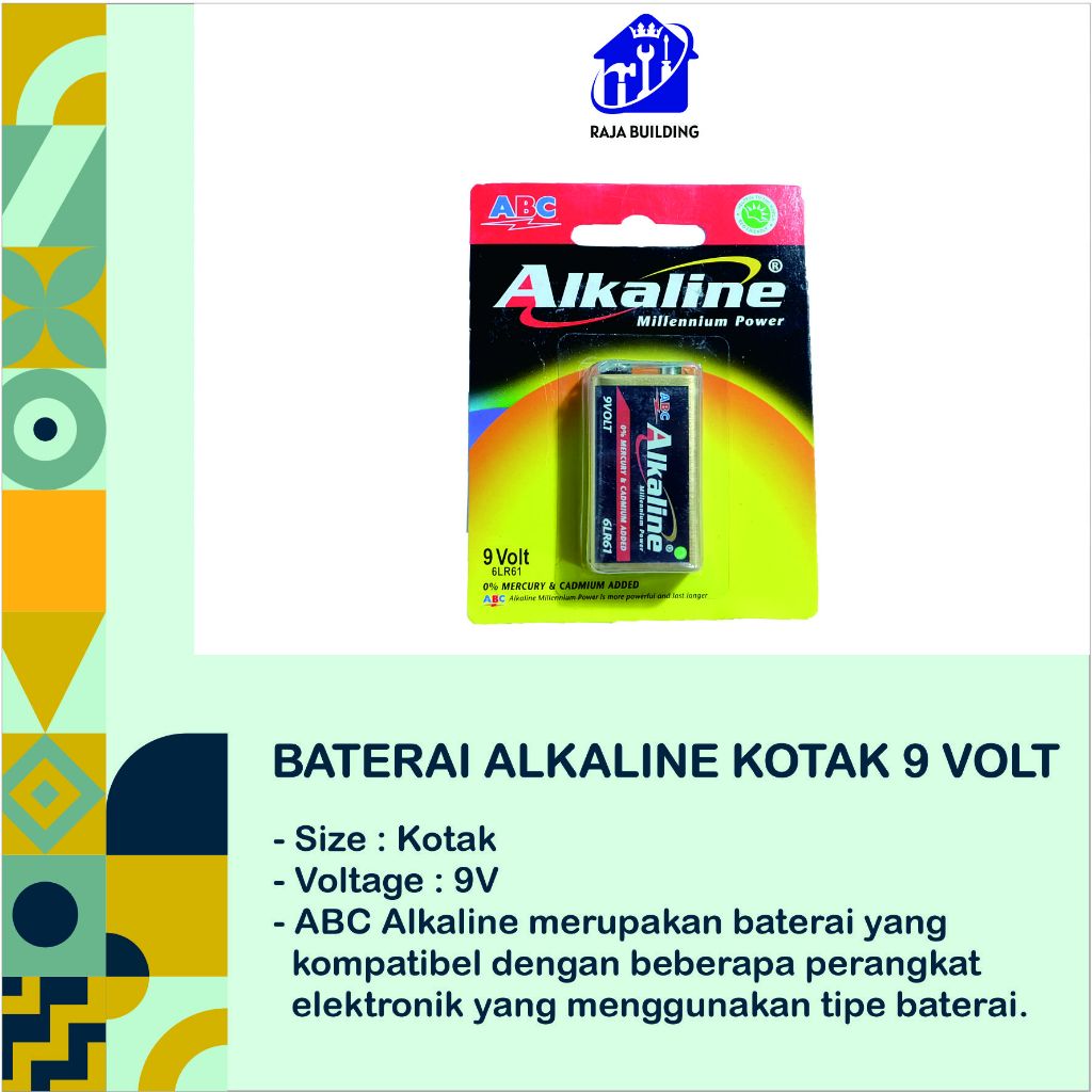 BATERAI ALKALINE KOTAK 9VOLT/BATERAI/BATERAI ALKALINE/BATERAI KOTAK/BATRE/BATERE/BATTERY