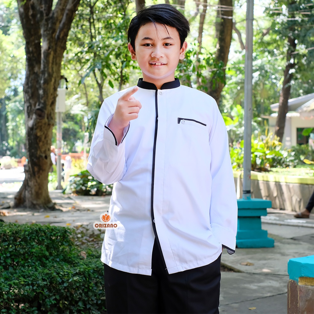 READY STOCK Orizano Koko & Jubah Putih - Setelan Baju Koko Anak Gamis Jubah Anak Warna KOKO Putih