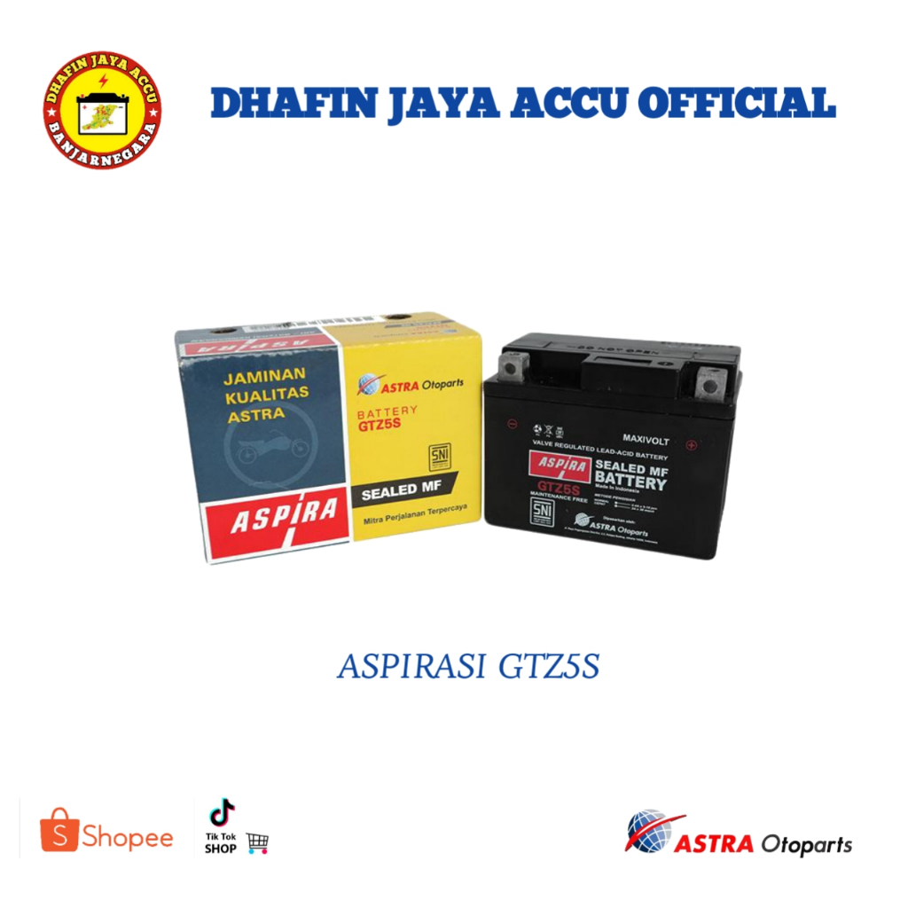 Aki Motor Aspira Astra GTZ5S SEALED MF Aspira Aki Accu Kering Motor Vario Beat Supra Revo Original M