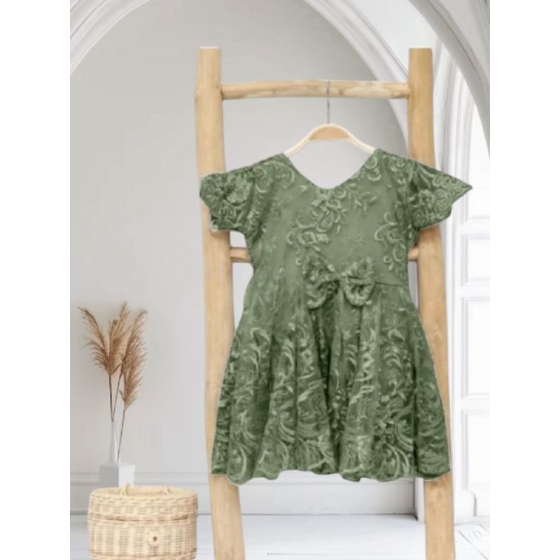 Dress Raisa Anak Usia 6-12 Bulan (XS) / Kebaya Brukat Anak / Dress Anak Full Brukat