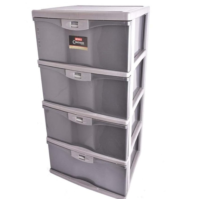 BARU Kontainer Baju / Lemari Plastik Lion Star Excel L4 Susun 4 Laci