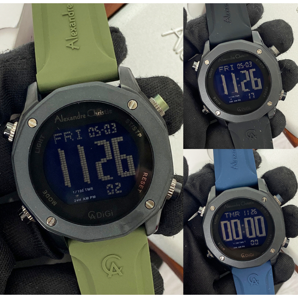 Jam Tangan Alexandre Christie Pria AC 9377 / AC9377 Rubber Original Garansi Resmi