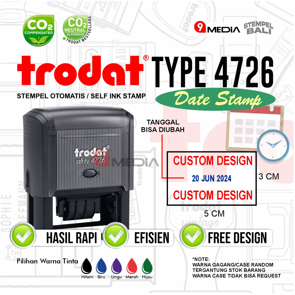 

TRODAT 4726 DATE STAMP STEMPEL TANGGAL CUSTOM DESAIN