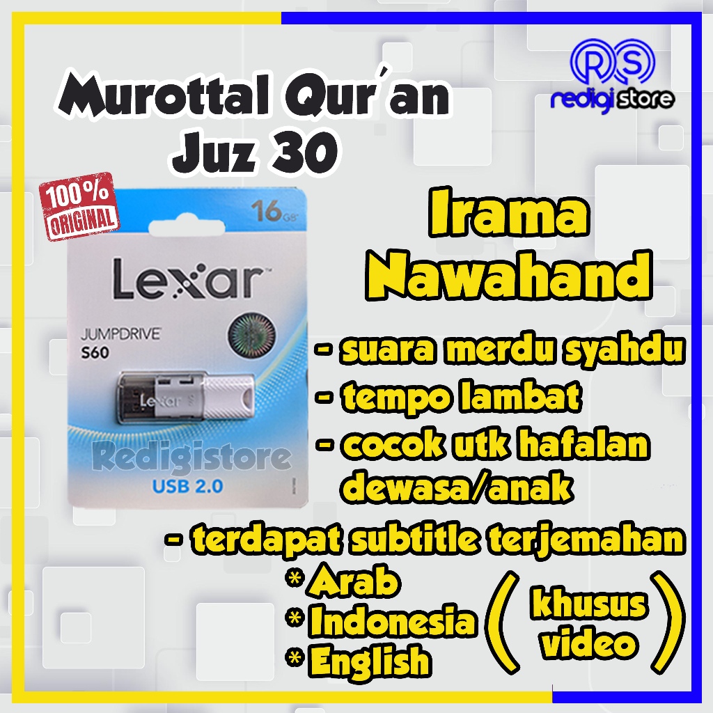USB Flashdisk Murotal Quran Juz 30 Murottal Alquran Irama Nawahan Nawahand Metode Mudah Menghafal
