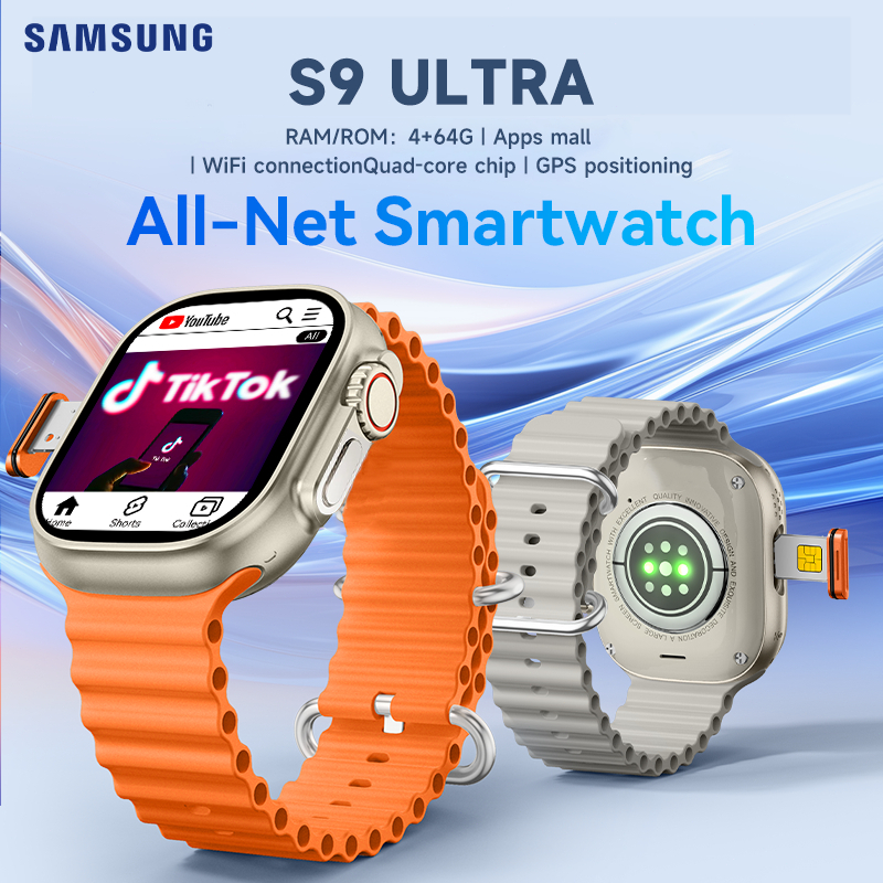 AIG [Bisa Hotspot]Samsung 4G LTE SIM Smartwatch S9 Ultra ROM/RAM:4+64G PlayStore GPS Bluetooth