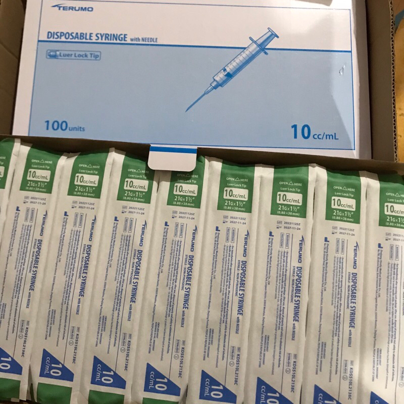 SYRINGE 10 CC / ML TERUMO WITH NEEDLE 21G / SPUIT TERUMO 10ML PER PCS