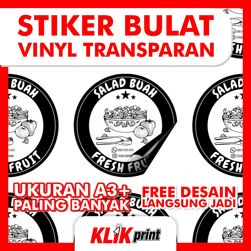 

Stiker Kemasan Cutting | Stiker Vinyl Transparan Cutting | Label Kemasan Cutting | Sesuai Pola