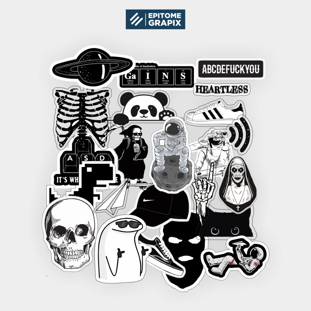 

Stiker Pack Black And White Aesthetic Vinyl Untuk Laptop Helm Tumblr Case Sticker