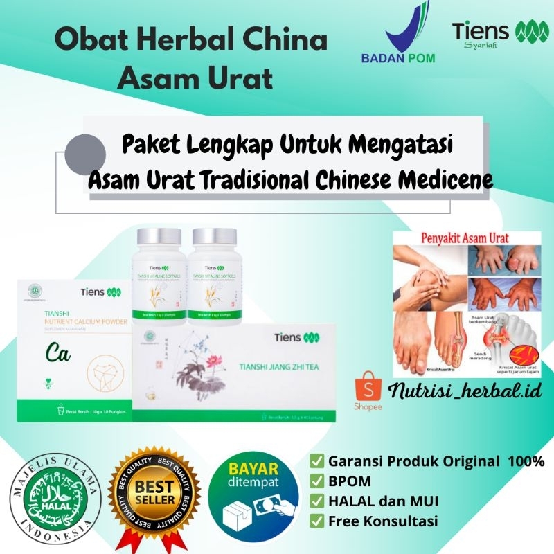 Paket Produk Asam Urat Tiens Segel ORI BPOM dan Halal