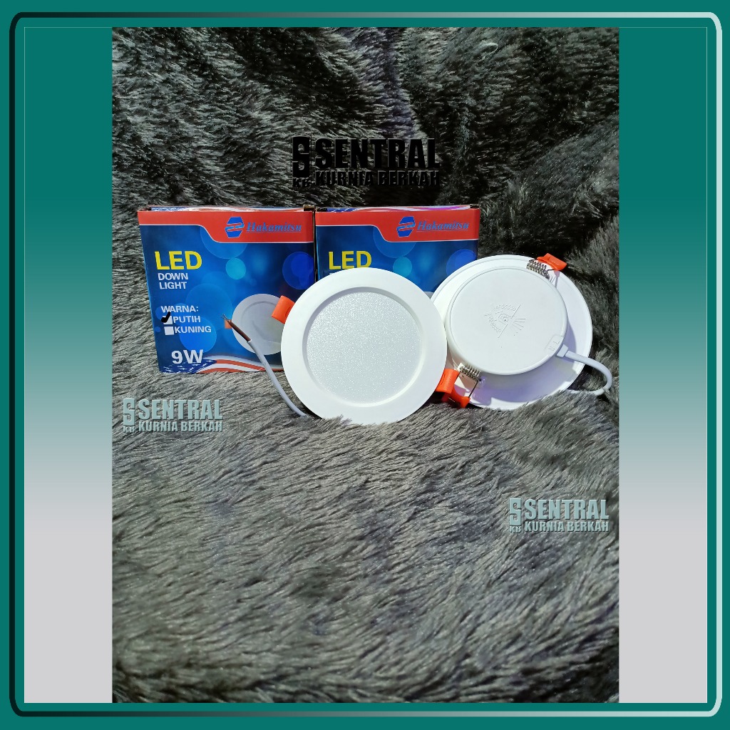 Lampu Downlight 9 Watt Led Bulat Putih Hakamitsu / Lampu Panel IB Bulat Putih 9W Inbow