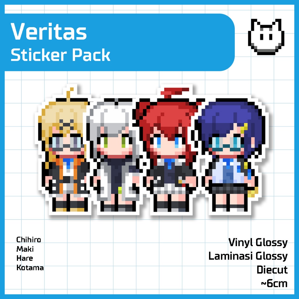 

Veritas Sticker Pack - Chihiro Maki Hare Kotama - Blue Archive - kisscut sticker