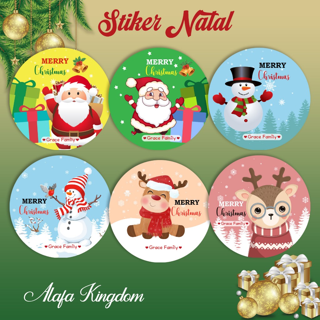 

Alafakingdom Stiker Natal Merry Christmas Custom