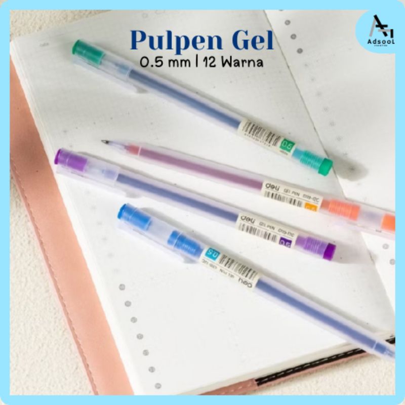 

Pulpen gel 0.5 mm 12 warna / gel pen warna warni