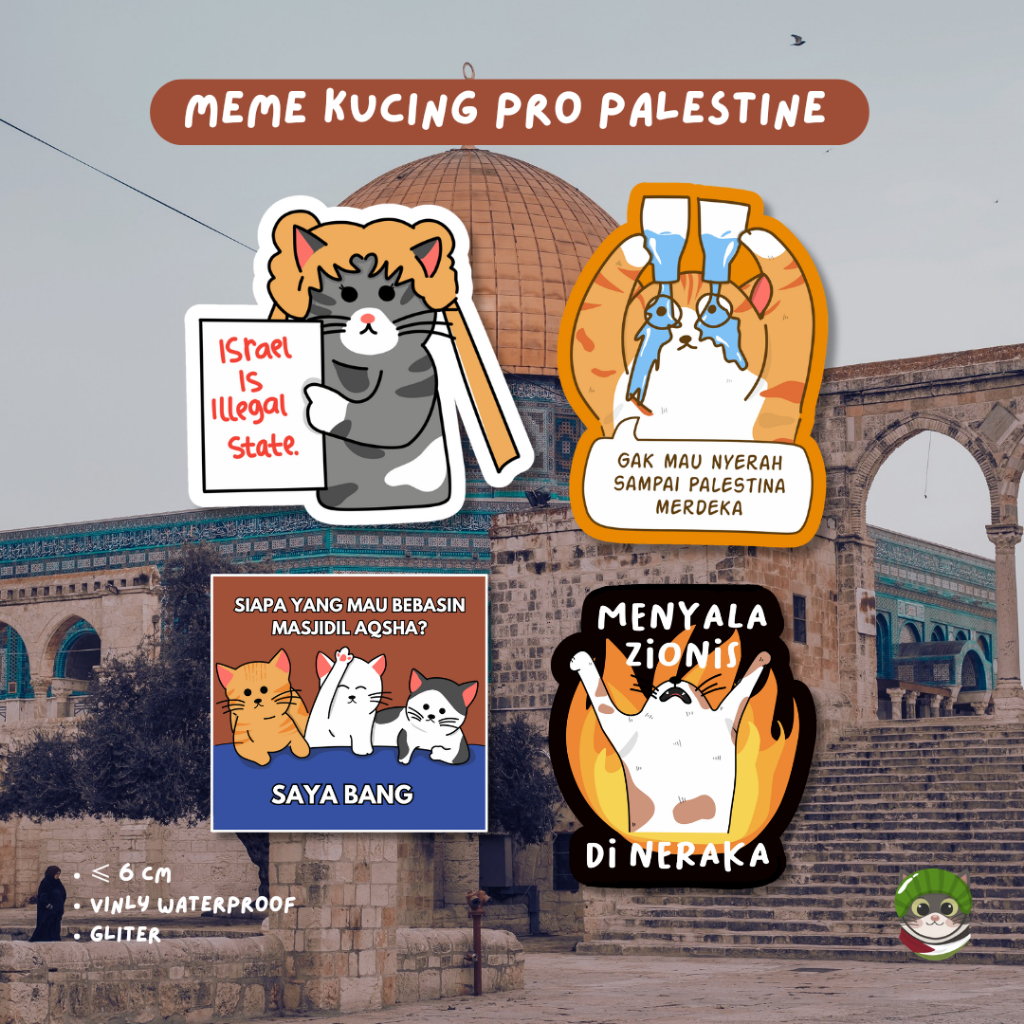 

Stiker Lucu Palestina Kucing | Dekorasi dan Aksesoris | Aesthetic by Watermiaow