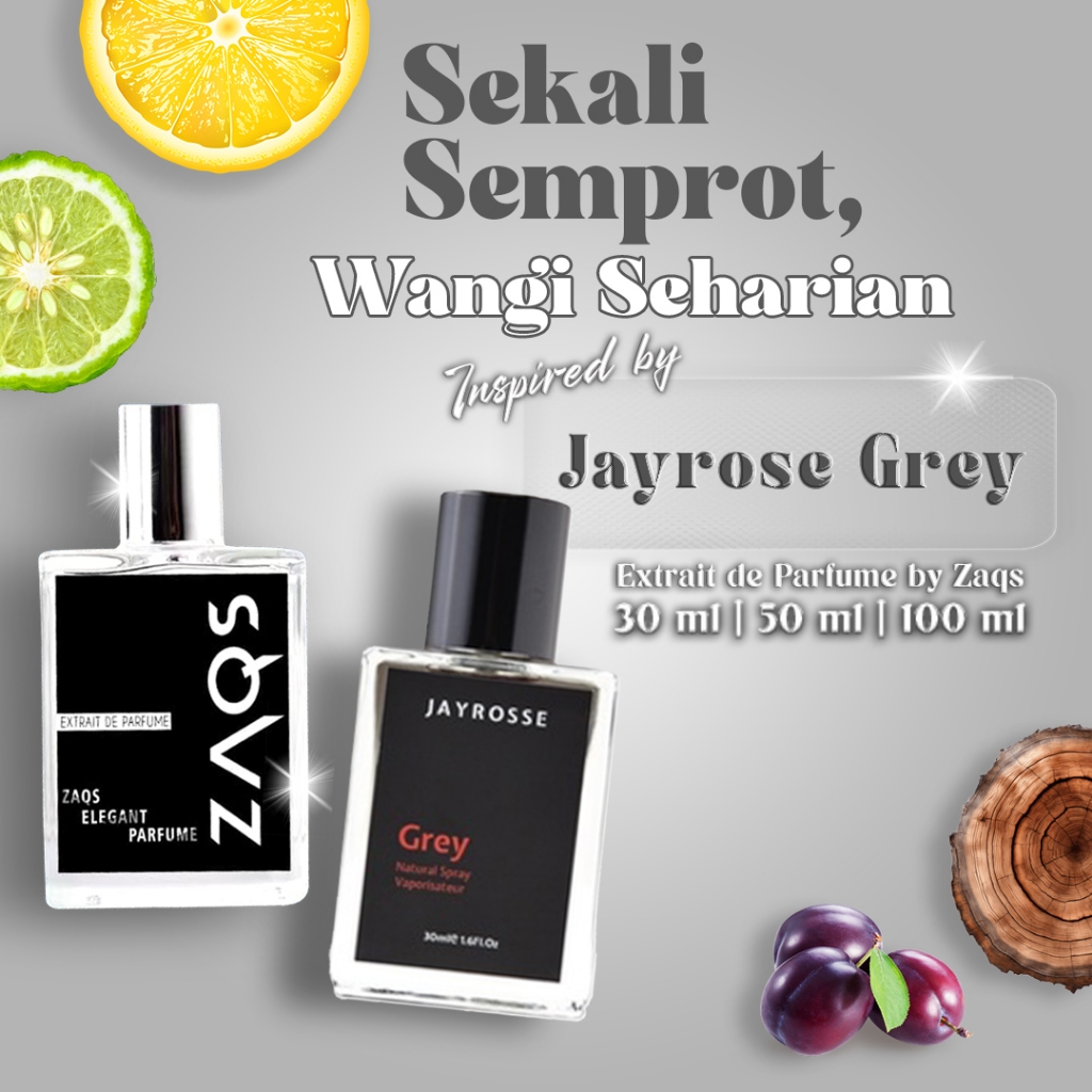 Jeyrose Gray By Zaqs - Extrait de parfume parfum untuk pria dan wanita wangi dan tahan lama