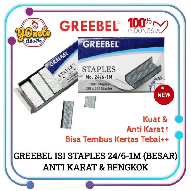 

Greebell Isi Staples 24/6-1M (Besar) Kuat & Anti Karat.