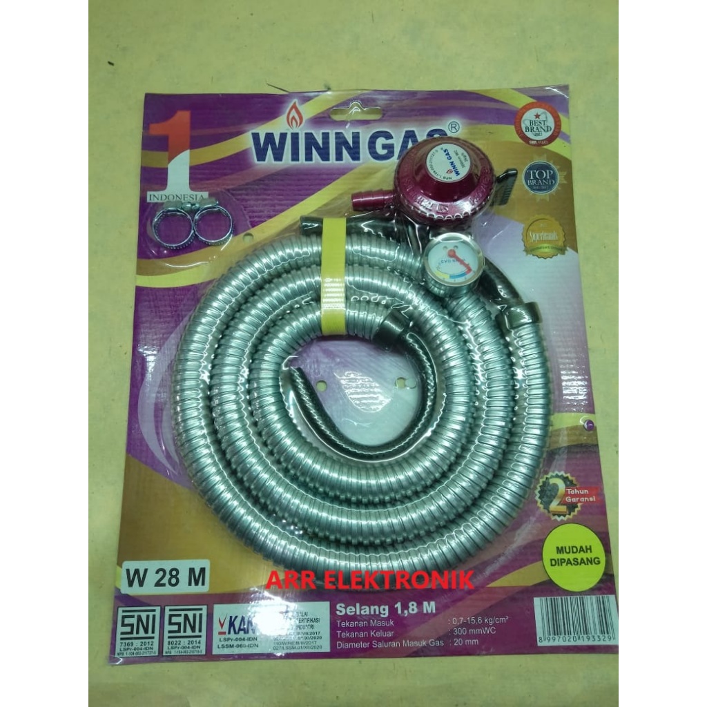 Paket regulator dan selang LPG WINN GAS W28M