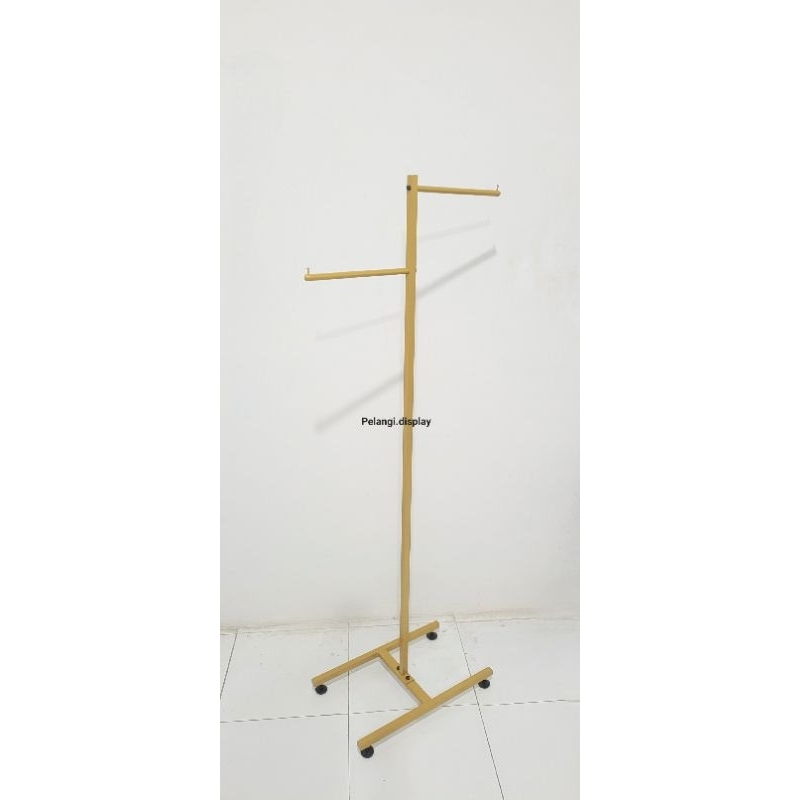 Gawang Kotak 2arah "GOLD" | Display Baju 2arah | Gantungan Baju Display
