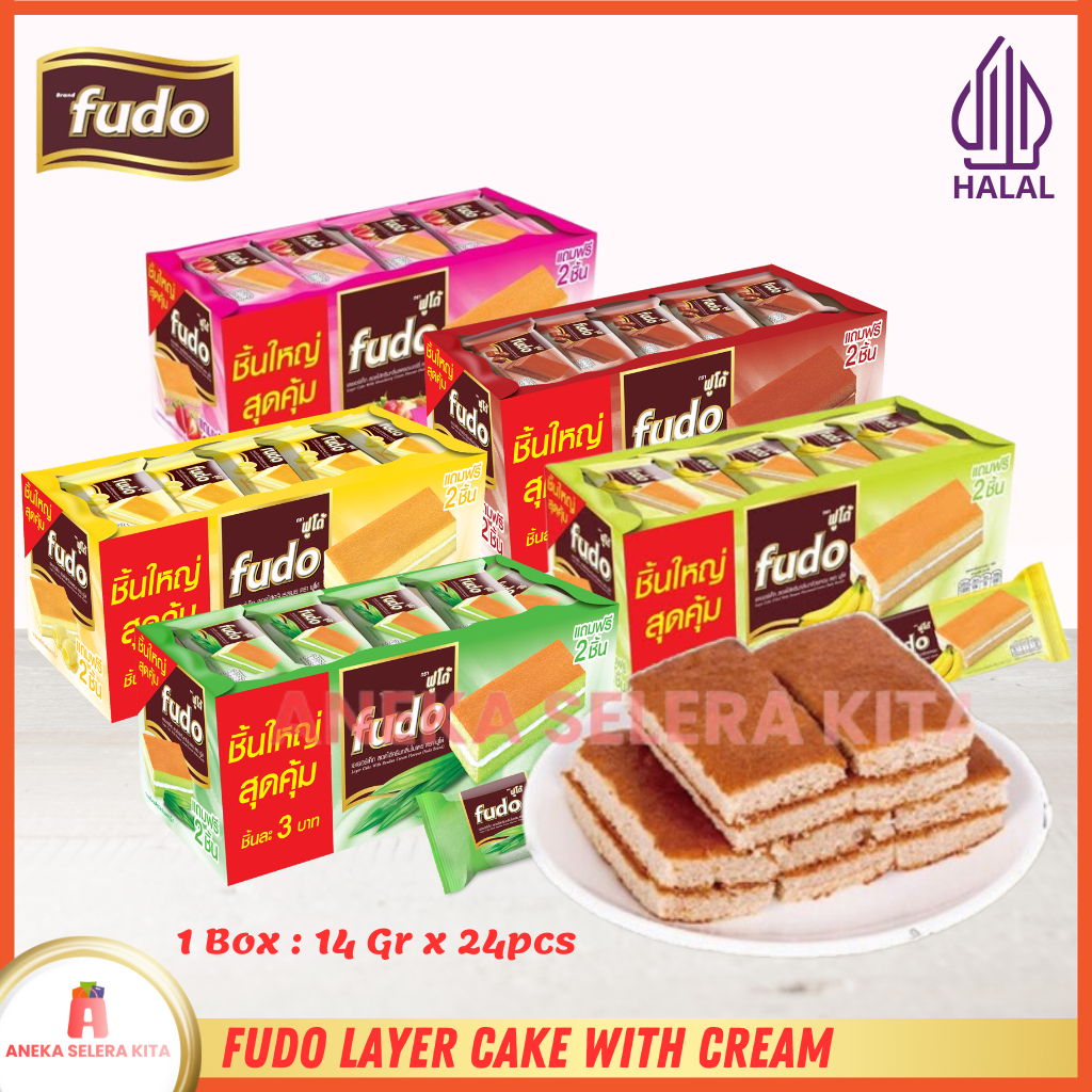 

Fudo Layer Cake With Cream Flavour Isi 24pcs (Box)