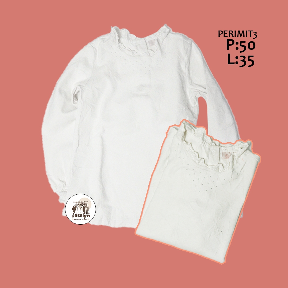 Baju putih anak perempuan usia 10-11 tahun / atasan untuk anak perempuan / baju anakcewek / baju per