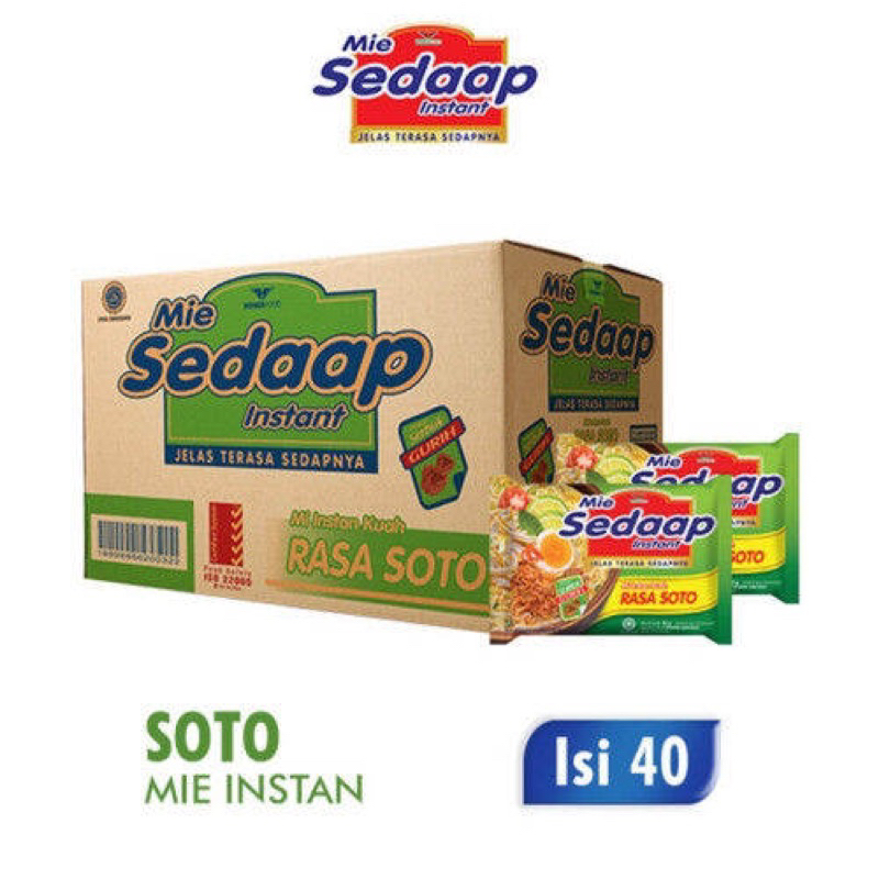 

Mie Sedaap Soto Mie Kuah Instan 1 Dus Isi 40 Bungkus 75gr