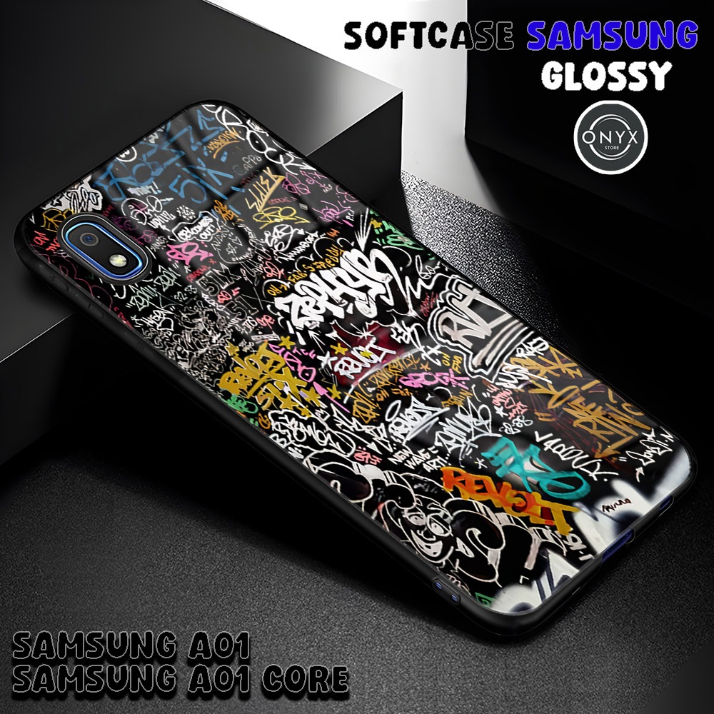 (AA02) Softcase SAMSUNG A01 | A01 CORE | GRAFITI | Kesing Samsung Murah Keren Lucu | Case Glossy Sam