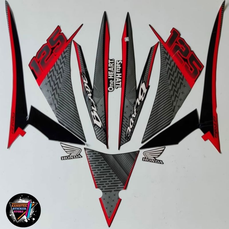 Striping stiker body motor honda blade 125 2016 merah hitam lis body standar blade 125 striping hond