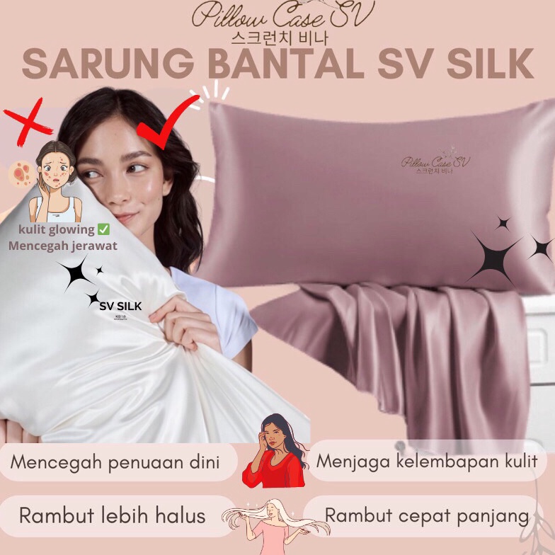 Real Promotion SARUNG BANTAL SATIN SILK Sarung bantal Silk Sarung bantal satin anti jerawat SV AESTH