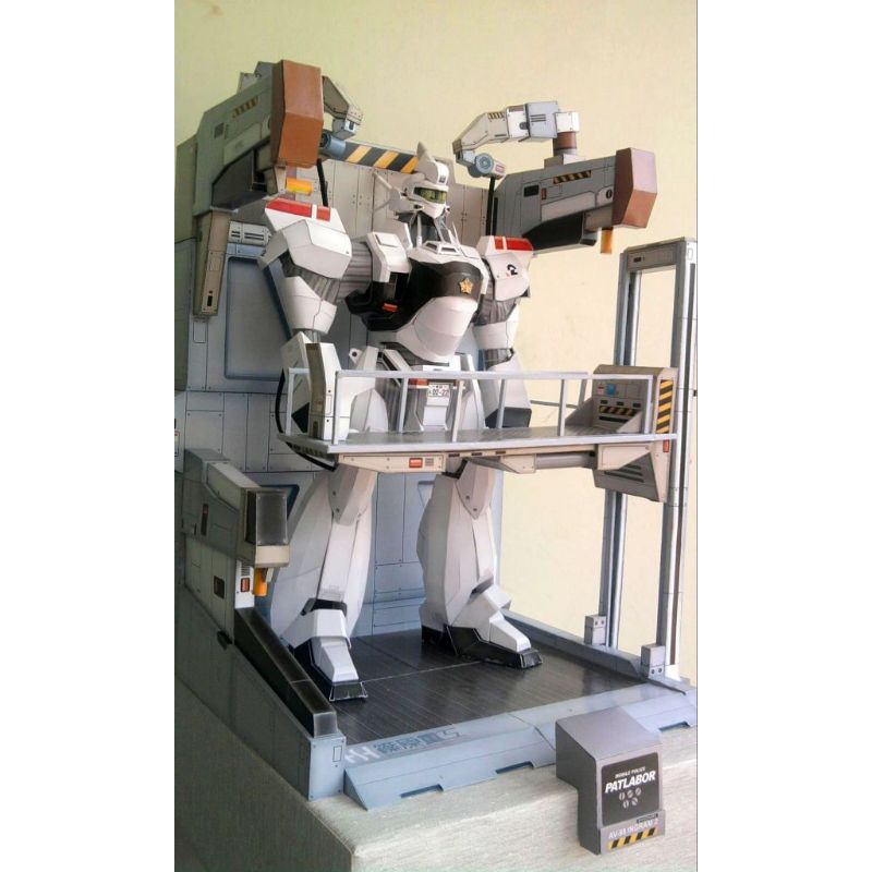 Lembaran pola papercraft robot patlabor dan maintenencebfacility (3PZ-J3)