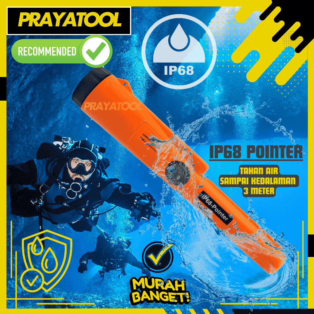 GP pointer GP IP68 Pin Pointer Metal Detector Bawah Air Waterproof Gp IP 68 Pointer AT emas perak