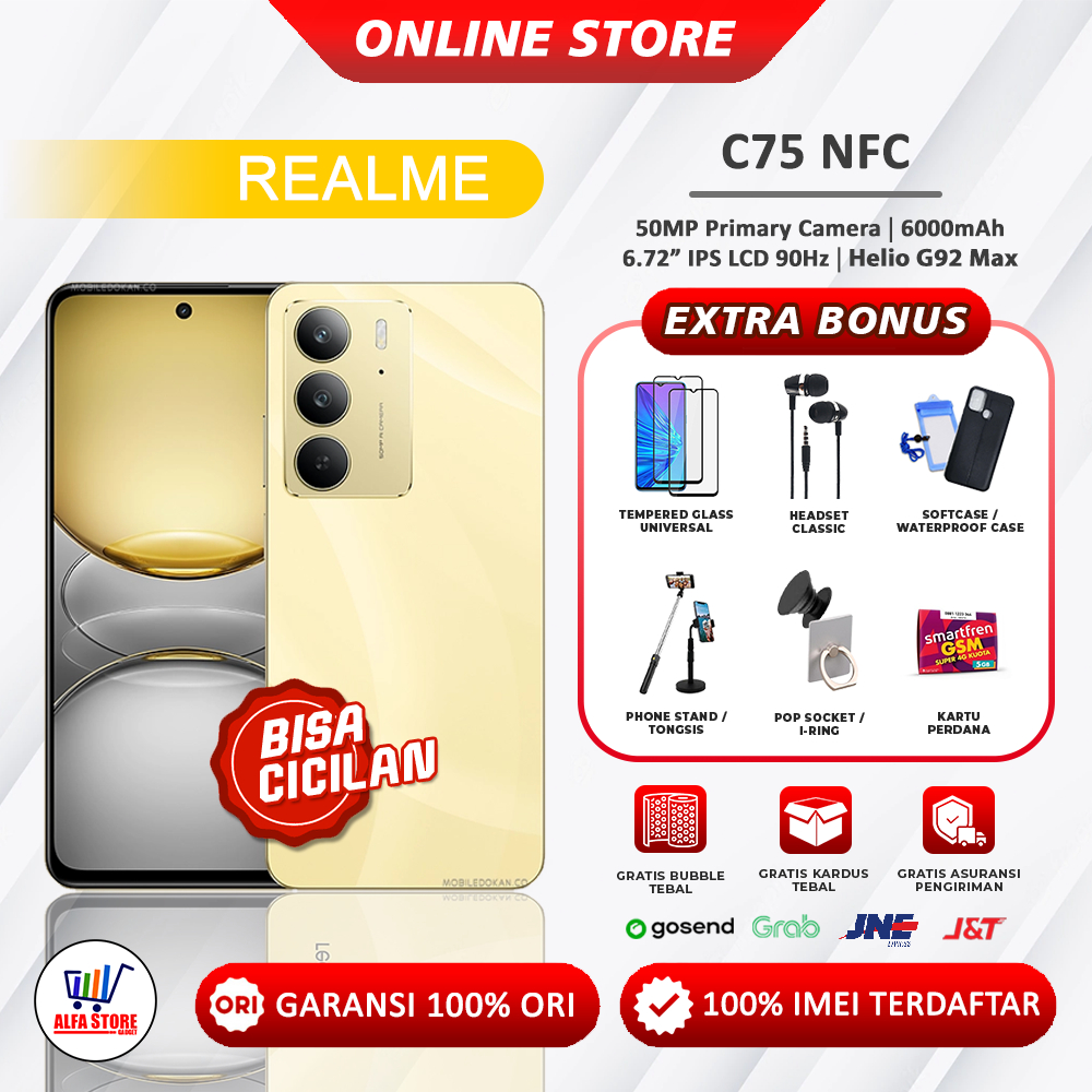 Realme c75x NFC ram 8/128gb realme c75 NFC ram 8/256gb ram 8/128gb Garansi Resmi