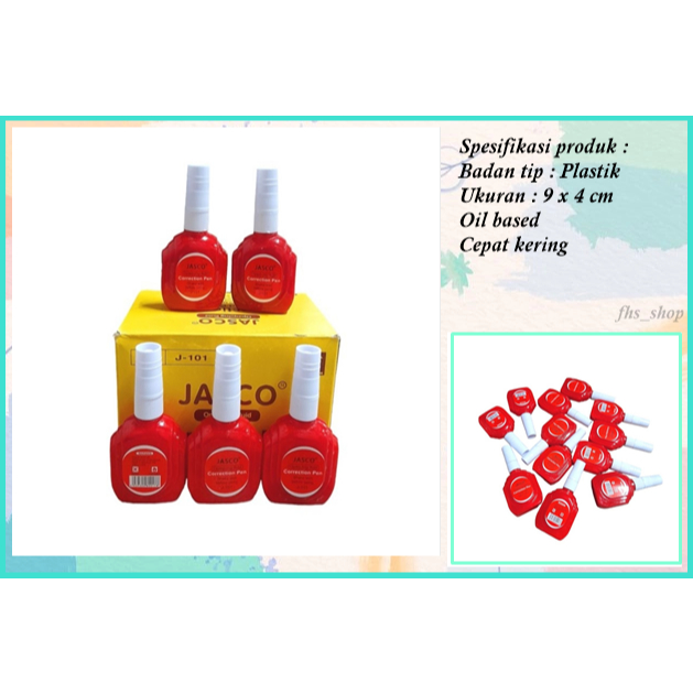 

Correction Pen Jasco Correction Fluid Tipe X Cair Cairan Koreksi Penghapus Cair