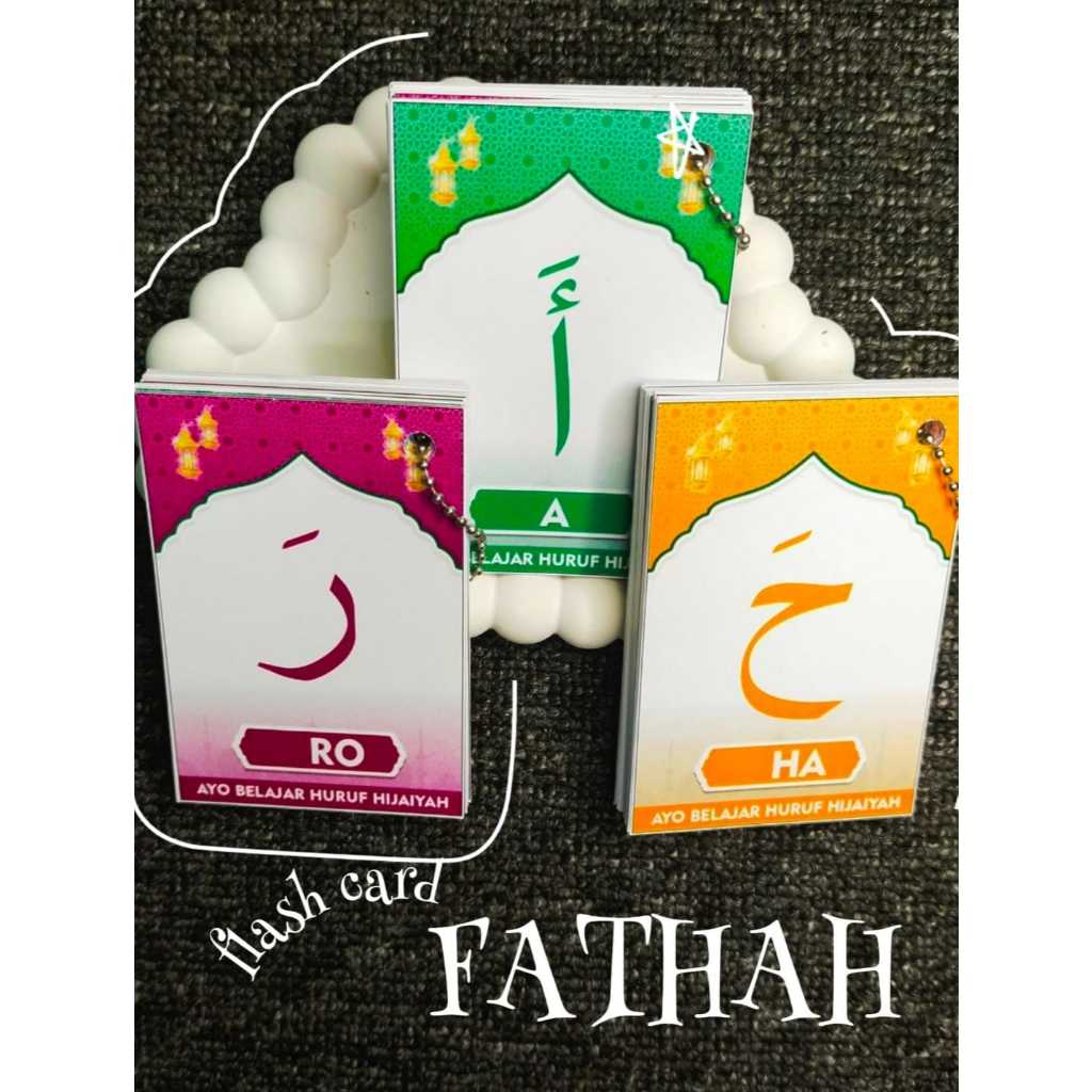 ABATA FLASH CARD - FLASHCARD  MAINAN EDUKASI ANAK Ful warna  Hijaiyah fathah
