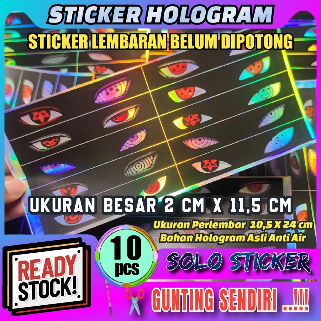 

Isi 10 pc Stiker Strobo Mata Kedip Bus Lembaran Ukuran Besar 2 x 11,5 cm Bahan Hologram Anti Air