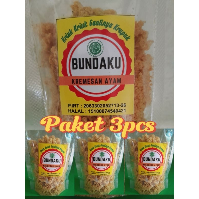 

PAKET 3PCS KREMESAN AYAM BUNDAKU 50GR