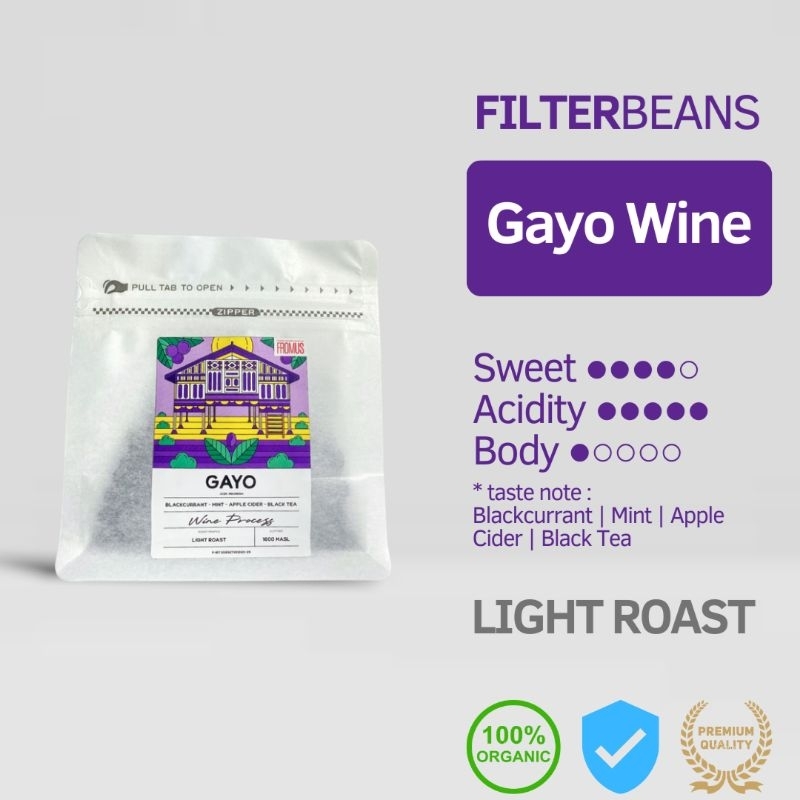 

Biji Kopi Filter Aceh Gayo Wine 200g