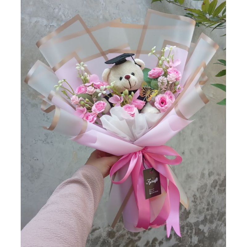Fycraft / buket wisuda / buket boneka wisuda / buket wisuda boneka/ buket wisuda cewek / buket wisud