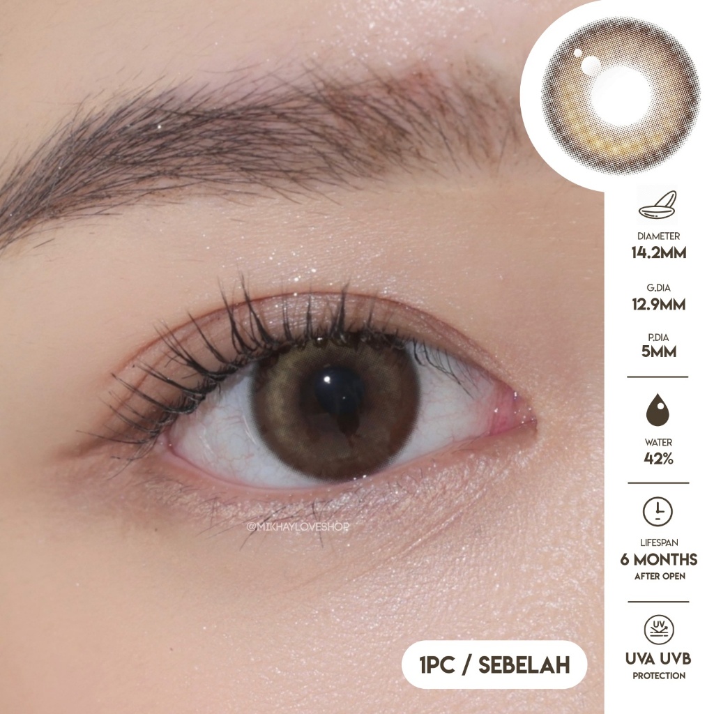 RB5 [ Pasang] MIKHAYLOVESHOP Softlens Dollring Anne (Brown)
